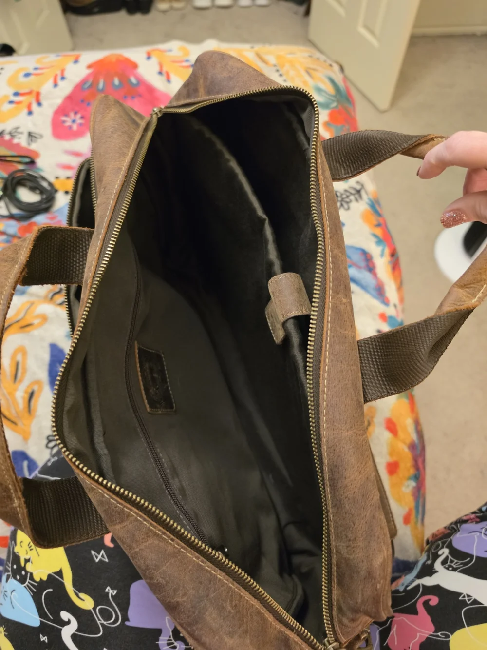Brown Leather Men's Briefcase Shoulder Bag